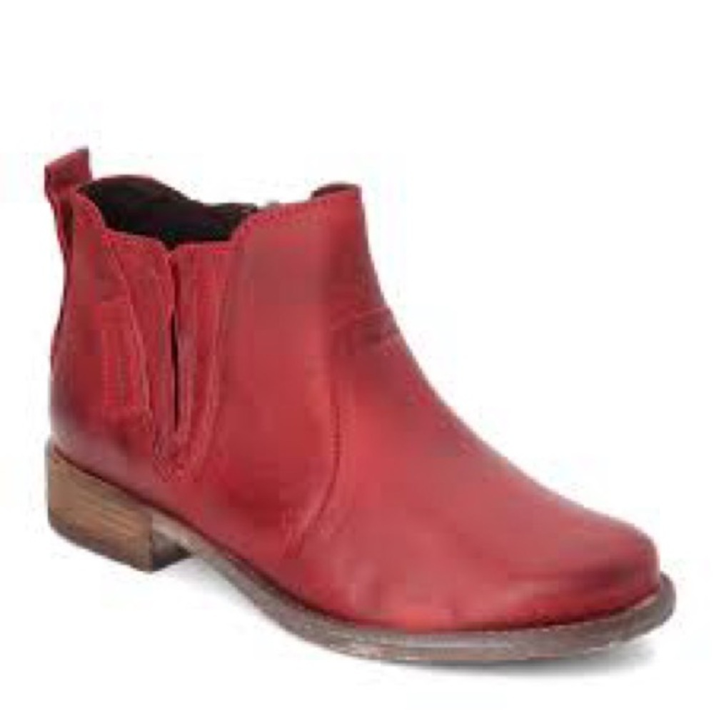Josef Seibel red leather Sienna 45 ankle‎ boots women’s size 39 boho trendy